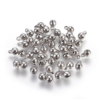 304 Stainless Steel Charms, Bell, Stainless Steel Color, 7.5x5mm, Hole: 1.5mm