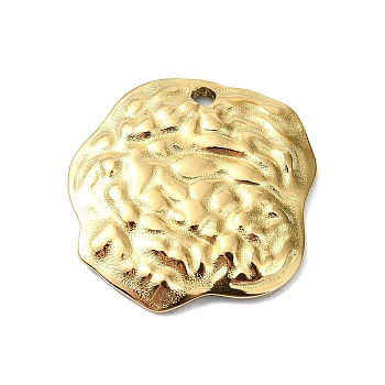 Ion Plating(IP) 304 Stainless Steel Pendants, Real 18K Gold Plated, Flower, 19.5x18.5x2.5mm, Hole: 1.6mm
