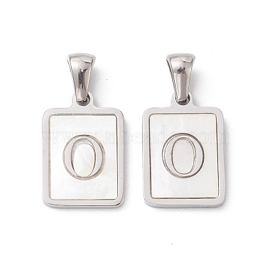 Stainless Steel Color Letter O Stainless Steel+Shell Pendants