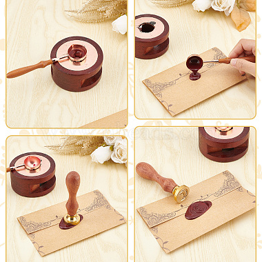 Brass Wax Seal Stamps with Rosewood Handle(AJEW-WH0412-0259)-3