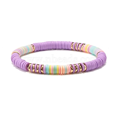 Synthetic Hematite & Polymer Clay Heishi Beads Stretch Bracelets Set(BJEW-JB07381)-7