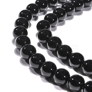 Synthetic Black Stone Beads Strands(G-G088-10mm)-2