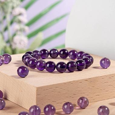 100Pcs 8mm Natural Amethyst Round Beads(DIY-LS0002-40)-6