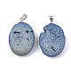 Electroplate Natural Druzy Geode Agate Pendants(G-S344-60B-04)-2