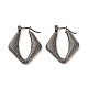 Ion Plating(IP) 304 Stainless Steel Chunky Rhombus Hoop Earrings for Women(EJEW-K242-01B)-1