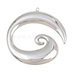 304 Stainless Steel Pendants, Spiral Charms, Stainless Steel Color, 48.5x45x4mm, Hole: 1.8mm(SA-CBA6E67-10P)