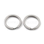 Non-Tarnish 304 Stainless Steel Split Key Rings, Keychain Clasp Findings, Stainless Steel Color, 25x2.5mm, Single Wire: 1.25mm(STAS-Q314-01A-P)