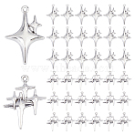48Pcs 2 Styles Tibetan Style Zinc Alloy Pendants, Star Charms, Antique Silver, 29.5~34.5x22.5~23x3~5mm, Hole: 1.6~1.8mm, 24pcs/style(TIBEP-DC0001-41)