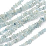 Chips Natural Aquamarine Beads Strands, 3~8x3~12x3~5mm, Hole: 1mm, about 32 inch(G-N0164-51)