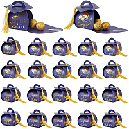 44S ets 2 Styles Paper Candy Totes, Student Graduation Season Gift Box, with Gold Tone Polyester Tassel Pendants, Graduation Theme Pattern, Graduation Theme Pattern, Finish Product: 7.4x7x9cm, about 3pcs/set, 22 sets/style(DIY-BC0006-20)