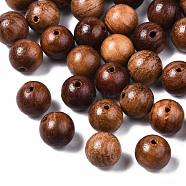Natural Wood Beads, Waxed Wooden Beads, Undyed, Round, Camel, 8mm, Hole: 1.5mm(X-WOOD-S666-8mm-01)