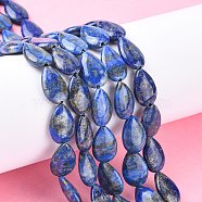 Natural Lapis Lazuli Beads Strands, Teardrop, 15x10x4mm, Hole: 0.5mm, about 26pcs/strand, 15.35''(39cm)(G-K311-03D-01)