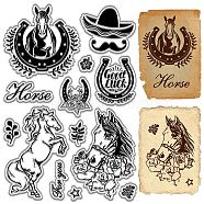 Custom PVC Plastic Clear Stamps, for DIY Scrapbooking, Photo Album Decorative, Cards Making, Stamp Sheets, Film Frame, Horse, 160x110x3mm(DIY-WH0439-0379)