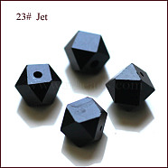 Imitation Austrian Crystal Beads, Grade AAA, Faceted, Cornerless Cube Beads, Black, 7.5x7.5x7.5mm, Hole: 0.9~1mm(SWAR-F084-8x8mm-23)
