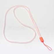 Rubber Lanyard Straps, with Plastic Findings, Light Salmon, 15.3 inch(MOBA-R001-02)