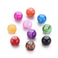 Baking Paint Opaque Acrylic Beads, Round, Mixed Color, 8mm, Hole: 1.5mm, about 1800pcs/500g(MACR-S308-06A)
