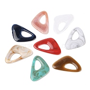 Acrylic Pendants, Imitation Gemstone Style, Triangle, Mixed Color, 44x27.5x3.5mm, Hole: 10x18mm, about 274pcs/500g(OACR-T021-006)