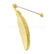 Alloy Feather Pendant Bookmarks, Beadable Bookmarks, Golden, 195mm(AJEW-R101-01G)