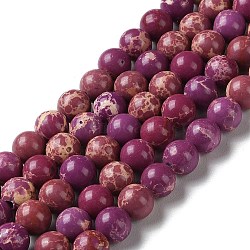 Synthetic Imperial Jasper Dyed Beads Strands, Round, Old Rose, 6mm, Hole: 1.4mm, about 60~62pcs/strand, 14.72''~15.28''(37.4~38.8cm)(G-D077-A01-01G)