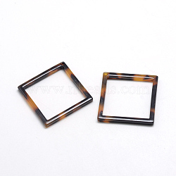 Cellulose Acetate(Resin) Pendants, Rhombus, Goldenrod, 45x45x2.5mm, Hole: 1.5mm, side length 32.5mm(X-KY-S116-A-A301)