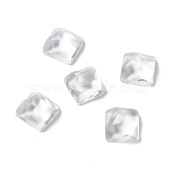 Transparent Resin Cabochons, Water Ripple Cabochons, Square, Clear, 16x16x8.5mm(GGLA-G021-06)