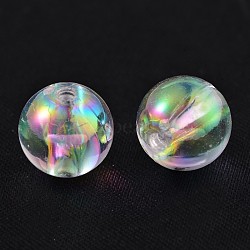 Eco-Friendly Transparent Acrylic Beads, Round, AB Color, Clear AB, 8mm, Hole: 1.5mm(X-PL734-2)