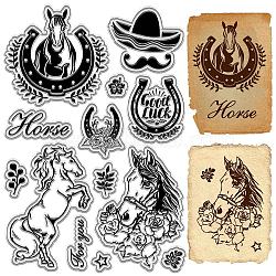 Custom PVC Plastic Clear Stamps, for DIY Scrapbooking, Photo Album Decorative, Cards Making, Stamp Sheets, Film Frame, Horse, 160x110x3mm(DIY-WH0439-0379)