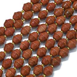 Synthetic Goldstone Beads Strands, Bell, with Seed Beads, 11x10mm, Hole: 1.4mm, about 31pcs/strand, 15.35''(39cm)(G-K389-D06-01)