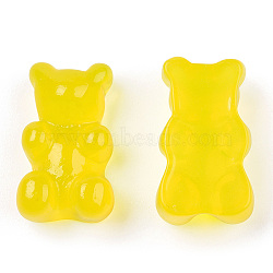 Translucent Resin Cabochons, Bear, Yellow, 18.5x11x7mm(CRES-S303-22E)