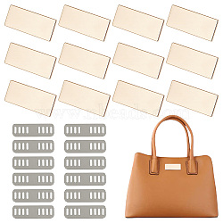 12Pcs Rectangle Alloy Blank Name Tags, Metal Name Plate, with Shim, for Personalized Bag Trademark Badge Making, Light Gold, 51x20x1.5mm(FIND-PH0062-04KCG)