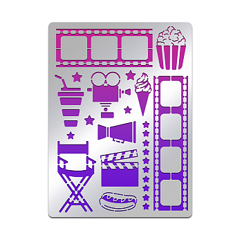 Custom Movie Diary Theme Stainless Steel Cutting Dies Stencils, for DIY Scrapbooking/Photo Album, Decorative Embossing, Matte Stainless Steel Color, Movie Projector Pattern, 19x14cm