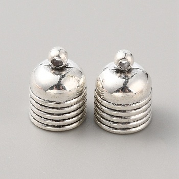 Alloy Cord Ends, End Caps, Antique Silver, 13.5x10mm, Hole: 1.5mm, Inner Diameter: 8mm