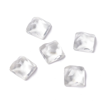 Transparent Resin Cabochons, Water Ripple Cabochons, Square, Clear, 16x16x8.5mm