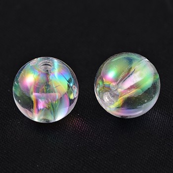 Eco-Friendly Transparent Acrylic Beads, Round, AB Color, Clear AB, 8mm, Hole: 1.5mm