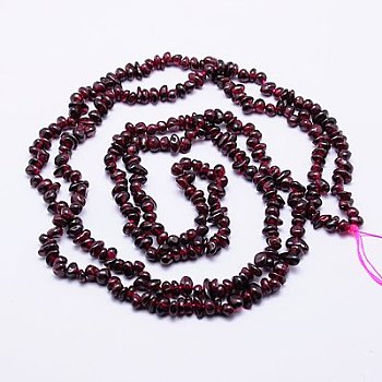 Natural Garnet Beads Strands, Chip, Dark Red, 4~9x3~5x1~4mm, Hole: 1mm, about 220pcs/strand, 32 inch