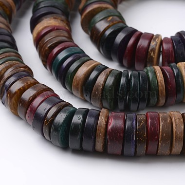 Colorful Flat Round Coconut Beads