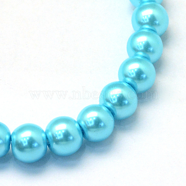 Baking Painted Pearlized Glass Pearl Round Bead Strands(HY-Q330-8mm-48)-2