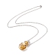 Glass Perfume Vial with Crown Pendant Necklace(NJEW-H218-01H)-3