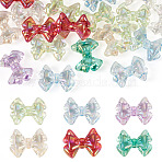 20Pcs UV Plating Transparent Acrylic Beads, Iridescent, Bowknot, Mixed Color, 22x29x10mm, Hole: 2mm(MACR-TA0002-36)