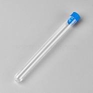 Disposable Clear Tube Plastic Bead Containers, with Lid, Blue, 16x1.5cm(CON-WH0034-B03)