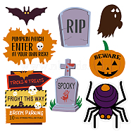 Plastic Yard Signs Display Decorations, for Outdoor Garden Decoration, Halloween Themed Mixed Shapes, Mixed Color, 150x330x4mm(DIY-WH0248-033)