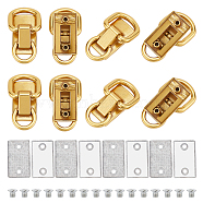 WADORN 8 Sets Alloy Double D-ring Suspension Clasps for Bag Strap, with Gasket & Screw, Golden, 4.55x2.4x1.5cm, Hole: 2.5mm, Inner Diameter: 1.1x0.8cm & 1.4x1.6cm(FIND-WR0008-89)