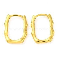 925 Sterling Silver Hoop Earrings for Women, Rectangle, Real 18K Gold Plated, 15.5x12x2mm(STER-U005-16G)