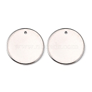 Brass Pendants, Stamping Blank Tag, Flat Round, Platinum, 17x1mm, Hole: 1mm(KK-WH0041-04-P)