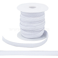 20 Yards Flat Polyester Non-Slip Elastic Band, Silicone Gripper Cord, Garment Accessories, White, 12mm(OCOR-WH0082-72B)