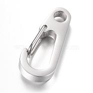 304 Stainless Steel Keychain Clasp Findings, Stainless Steel Color, 33x14x5mm(STAS-R065-75)