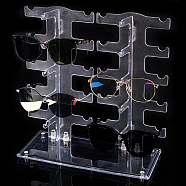 Transparent Plastic Displays for Eyeglasses, for Desktop, Home Decorative, Women, Man, Clear, 29.5x13x1.3cm(ODIS-WH0034-01)