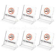 Transparent Acrylic No Smoking Table Signs, Reminder Board, Clear, 30.5x51x52.5mm(AJEW-WH0401-80)