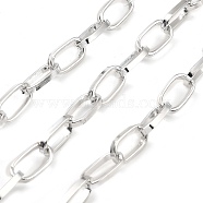 Aluminium Cable Chains, Unwelded, with Spool, Platinum, 15x8x2mm, about 65.62 Feet(20m)/Roll(CHA-C002-05P)