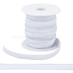 20 Yards Flat Polyester Non-Slip Elastic Band, Silicone Gripper Cord, Garment Accessories, White, 12mm(OCOR-WH0082-72B)
